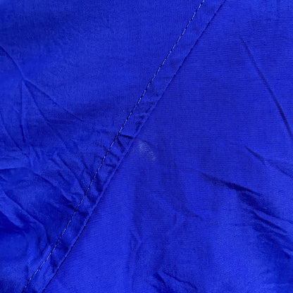古着 used　DEVON&JONES　長袖ハイネックブルゾン　ワンポイント刺繍ジャケット　アメリカ　フランス　国旗　青　Lサイズ