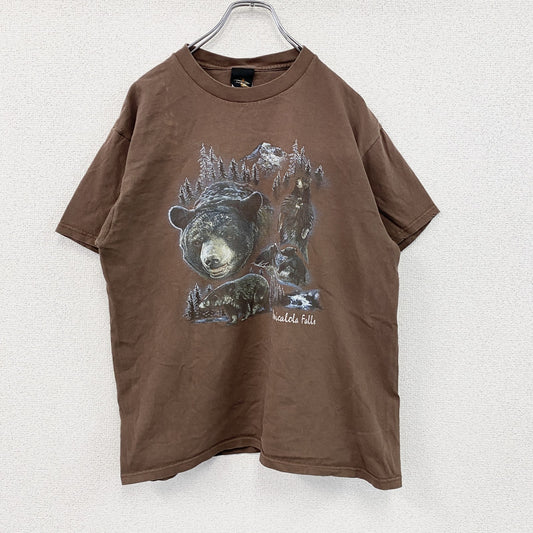 ～00s　PRAIRIE　半袖プリントTシャツ　アニマルT　ヴィンテージ　茶色　ブラウン　Lサイズ