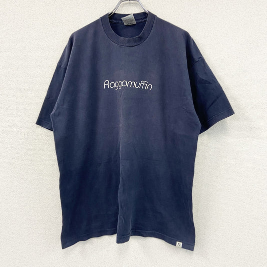 ～00s　PRO CLUB　プロクラブ　半袖プリントTシャツ　フェード　クルーネック　ヴィンテージ　紺　ネイビー　2Xサイズ