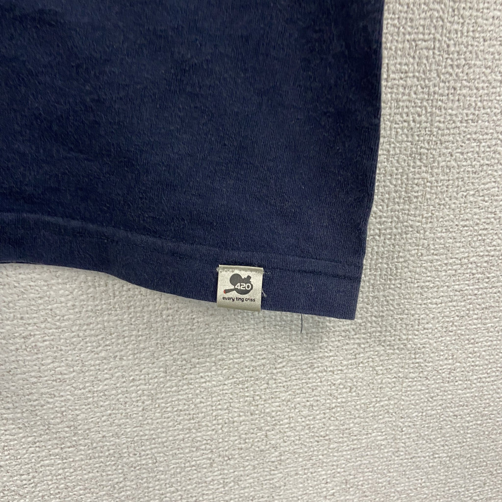 ～00s　PRO CLUB　プロクラブ　半袖プリントTシャツ　フェード　クルーネック　ヴィンテージ　紺　ネイビー　2Xサイズ