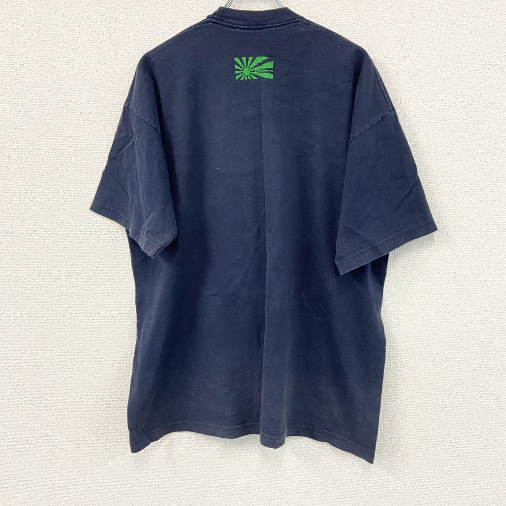 ～00s　PRO CLUB　プロクラブ　半袖プリントTシャツ　フェード　クルーネック　ヴィンテージ　紺　ネイビー　2Xサイズ