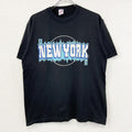 90s　JERZEES　ジャージーズ　半袖プリントTシャツ　US製　シングルステッチ　黒　ブラック　XLサイズ