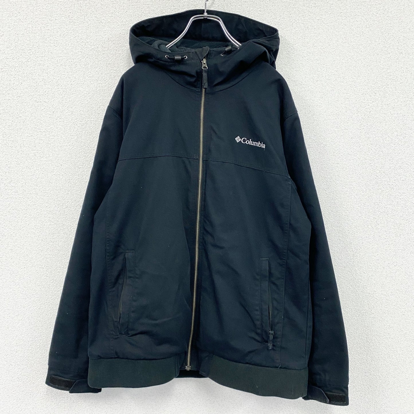 Columbia　コロンビア　ロマビスタフーデッドジャケット　フルジップコットンパーカー　フリースライナー　黒　ブラック　XLサイズ