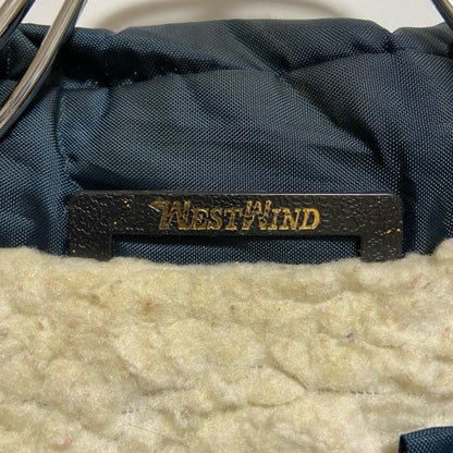 古着 used　70s　80s　WESTWIND　長袖カレッジワンポイント刺繍ブルゾン　裏ボア　深緑　ヴィンテージ　vintage