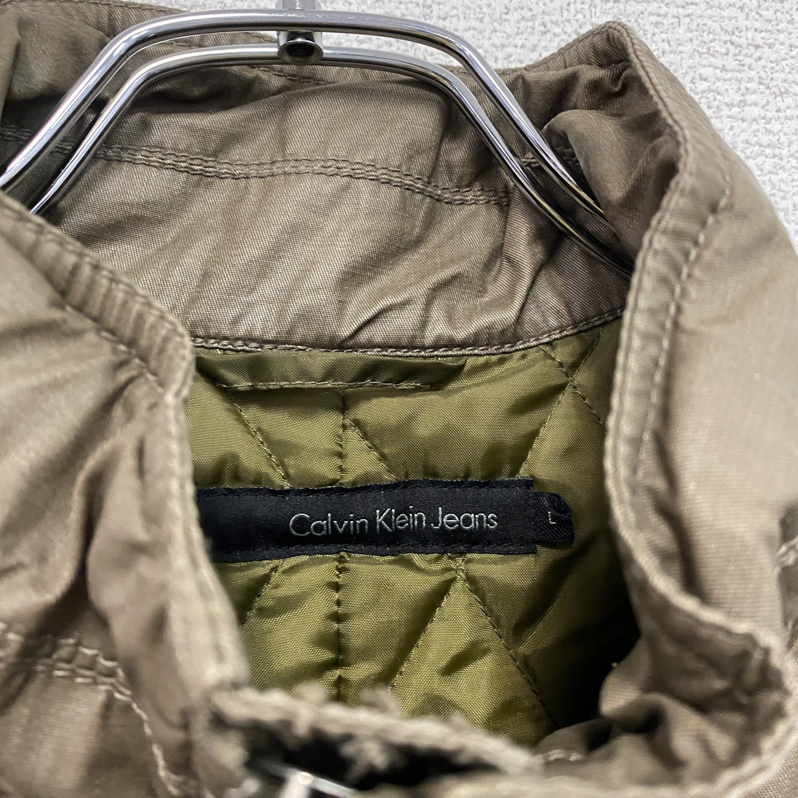 Calvin Klein Jeans　カルバンクラインジーンズ　フルジップジャケット　中綿入り　茶色　ブラウン　Lサイズ　