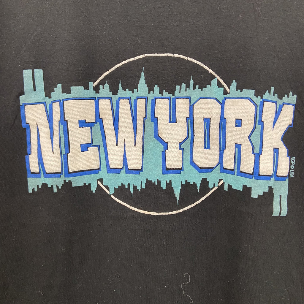 90s　JERZEES　ジャージーズ　半袖プリントTシャツ　US製　シングルステッチ　黒　ブラック　XLサイズ