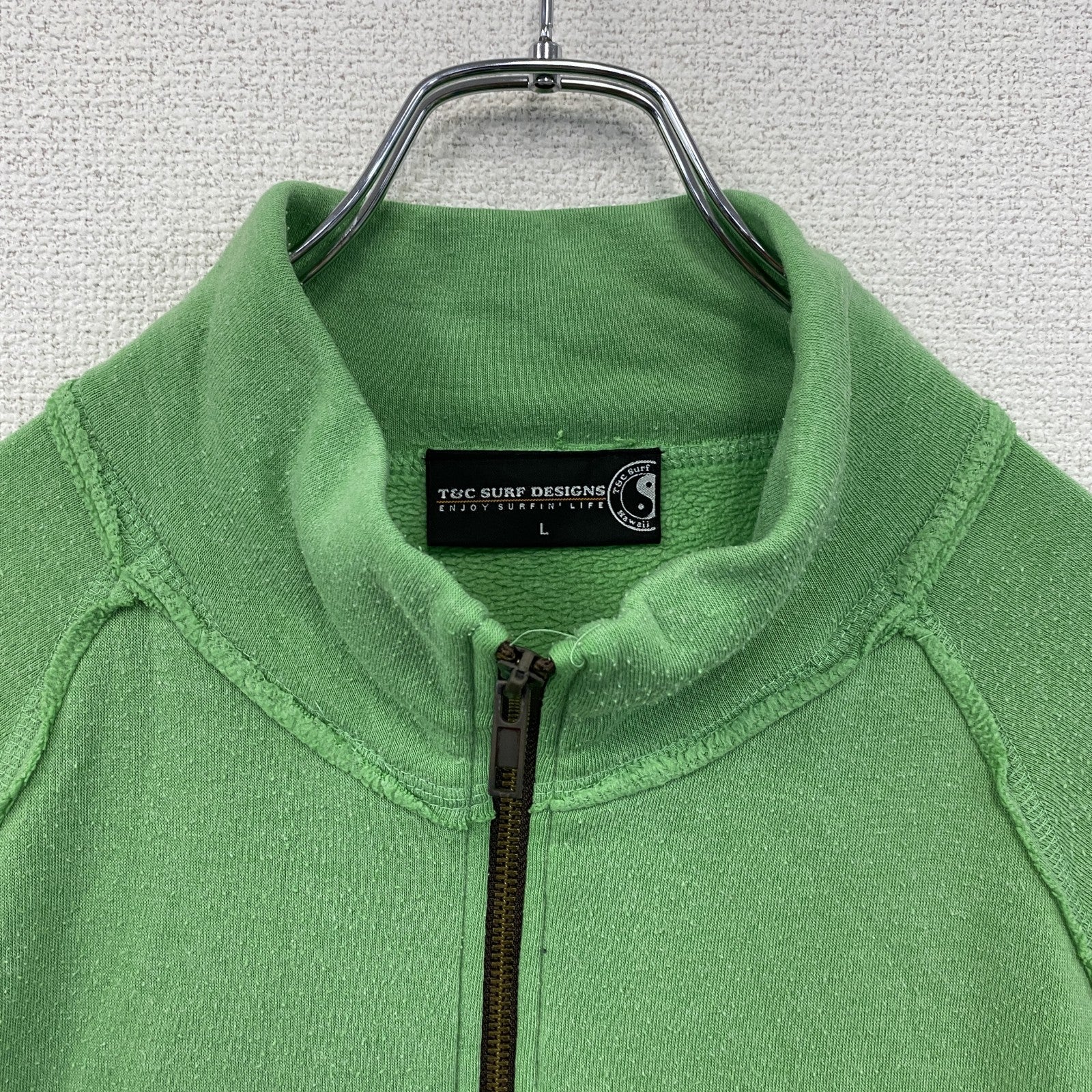 T&C Surf Designs　タウン＆カントリー サーフデザイン　フルジップスウェット/トレーナー　緑　グリーン　Lサイズ