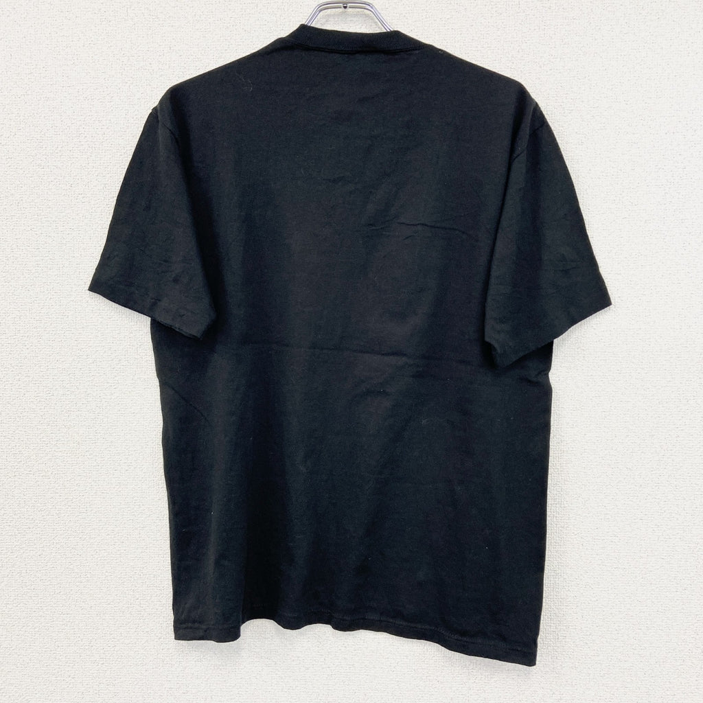 90s　JERZEES　ジャージーズ　半袖プリントTシャツ　US製　シングルステッチ　黒　ブラック　XLサイズ