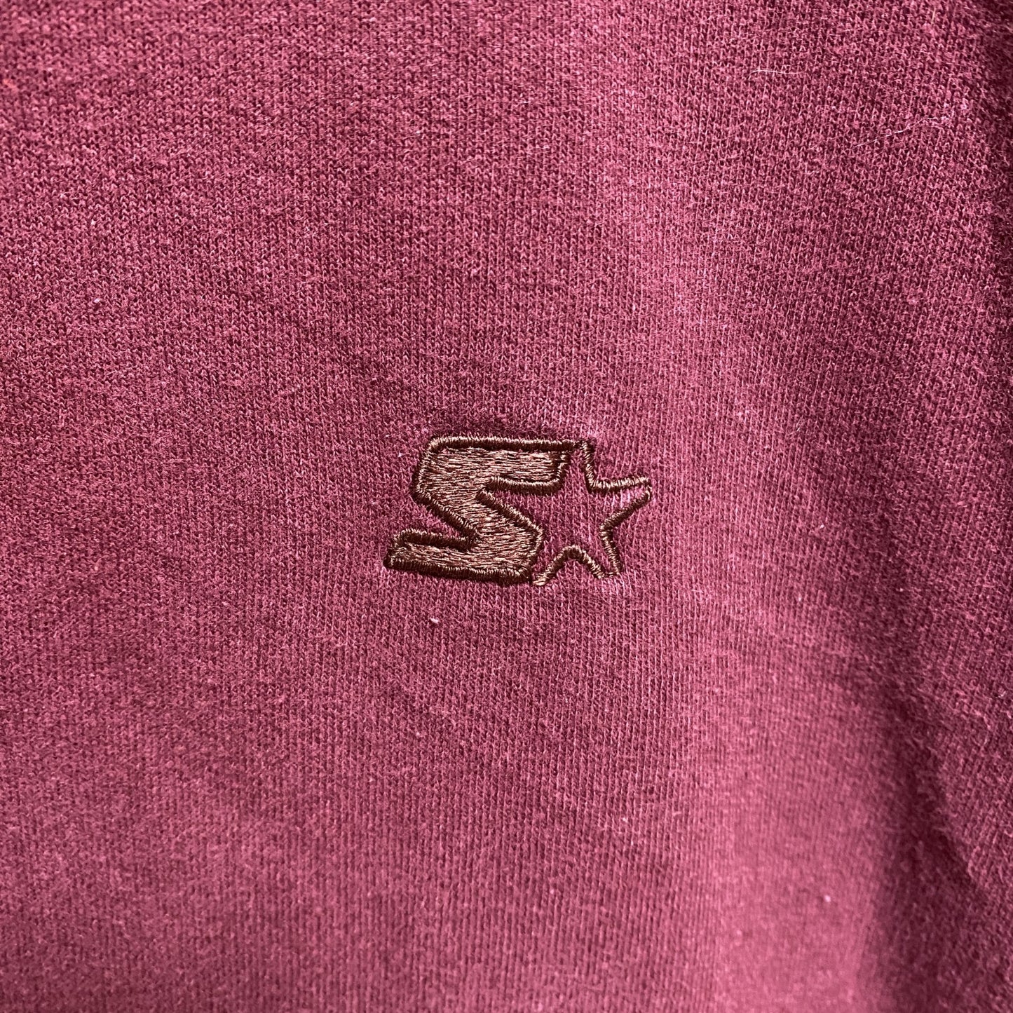 古着 used　STARTER スターター　長袖ワンポイント刺繍スウェット　トレーナー　クルーネック　ワインレッド　2XLサイズ