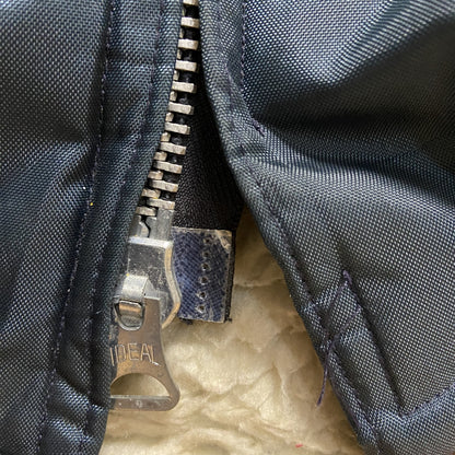 古着 used　70s　80s　WESTWIND　長袖カレッジワンポイント刺繍ブルゾン　裏ボア　深緑　ヴィンテージ　vintage
