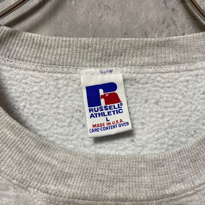 古着 used　90s　RUSSELL ラッセル　長袖刺繍スウェット　トレーナー　ヴィンテージ　USA製　霜降りカラー　Lサイズ