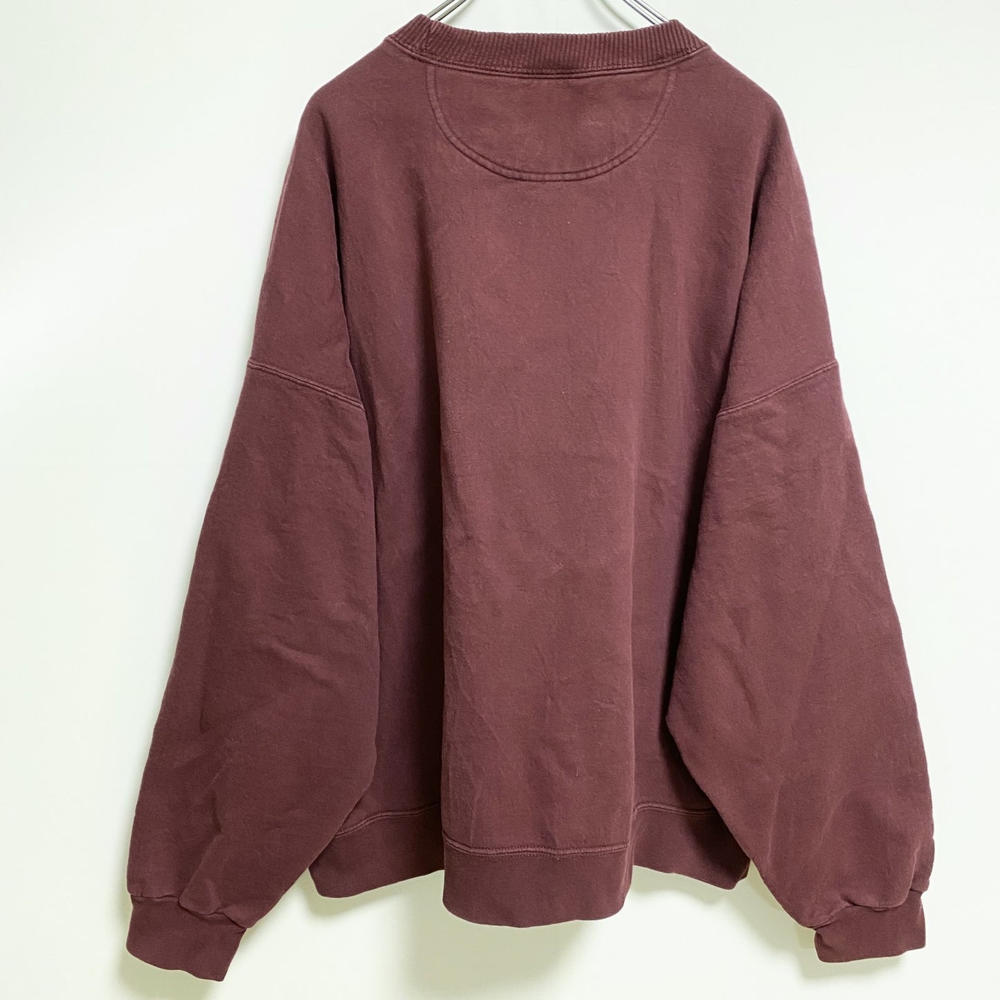 古着 used　STARTER スターター　長袖ワンポイント刺繍スウェット　トレーナー　クルーネック　ワインレッド　2XLサイズ