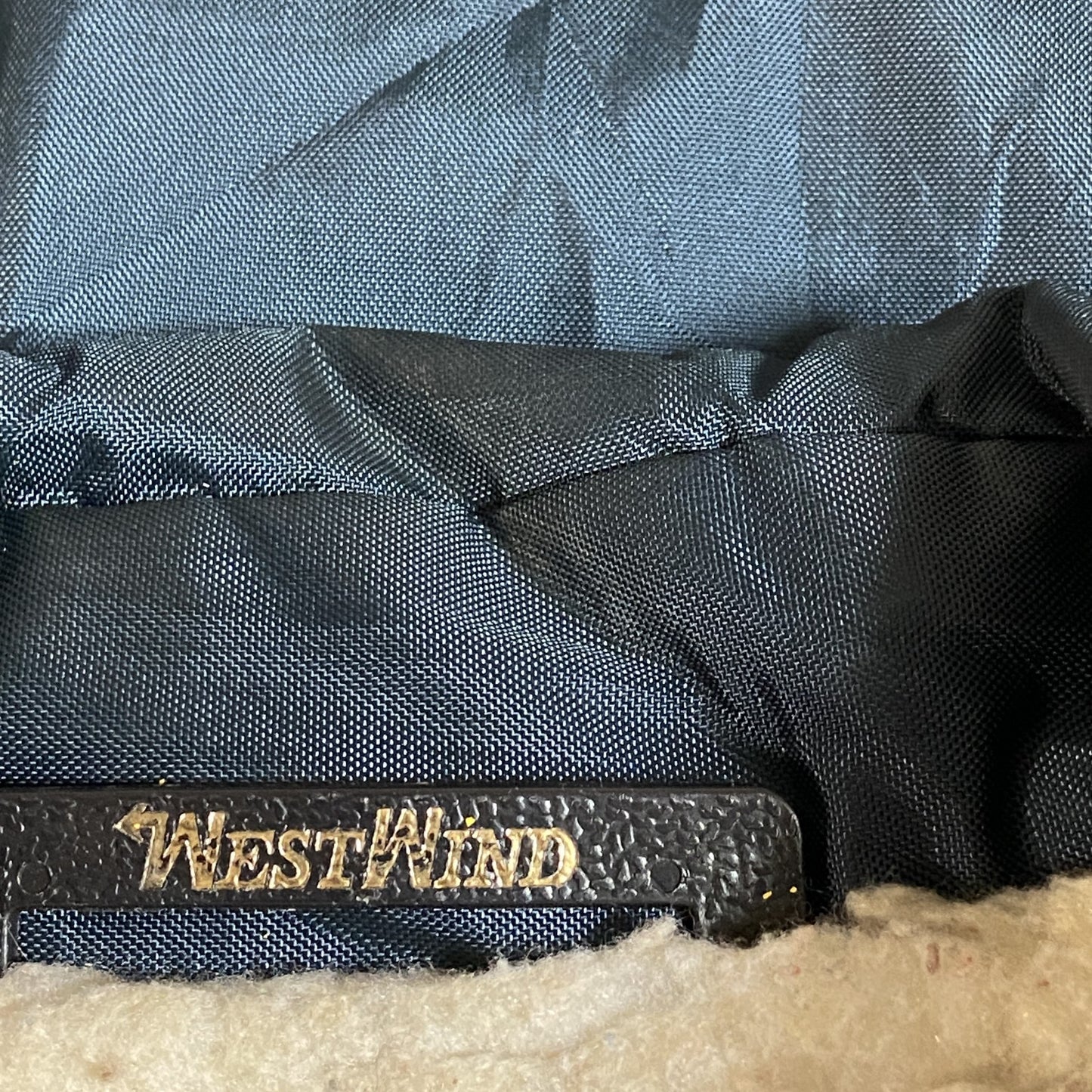 古着 used　70s　80s　WESTWIND　長袖カレッジワンポイント刺繍ブルゾン　裏ボア　深緑　ヴィンテージ　vintage