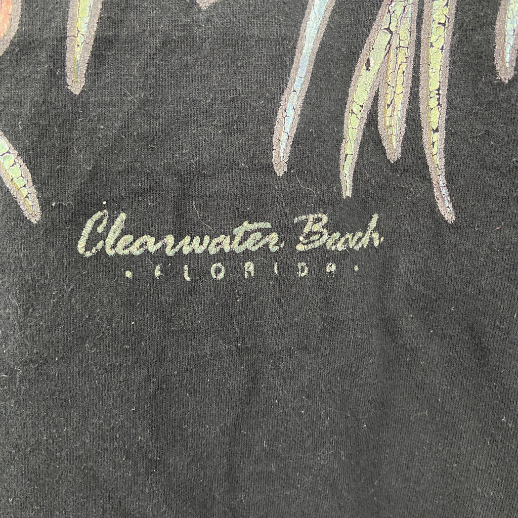90s　FRUIT OF THE LOOM　フルーツオブザルーム　半袖プリントTシャツ　黒　ブラック　Lサイズ