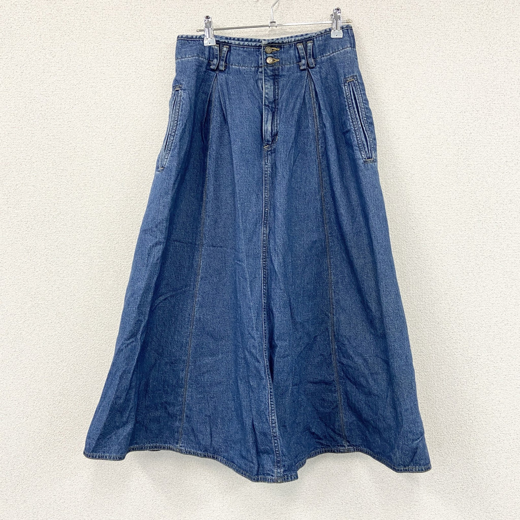 90s　Liz wear　リズウェア　ロングデニムフレアスカート　ジップフライ　ヴィンテージ　インディゴ　10サイズ