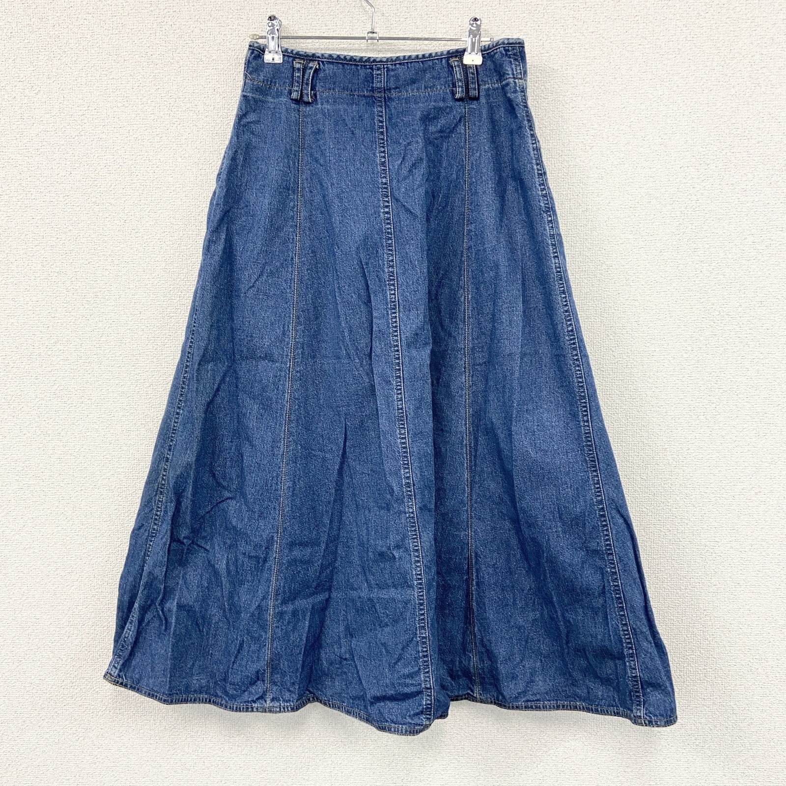 90s　Liz wear　リズウェア　ロングデニムフレアスカート　ジップフライ　ヴィンテージ　インディゴ　10サイズ