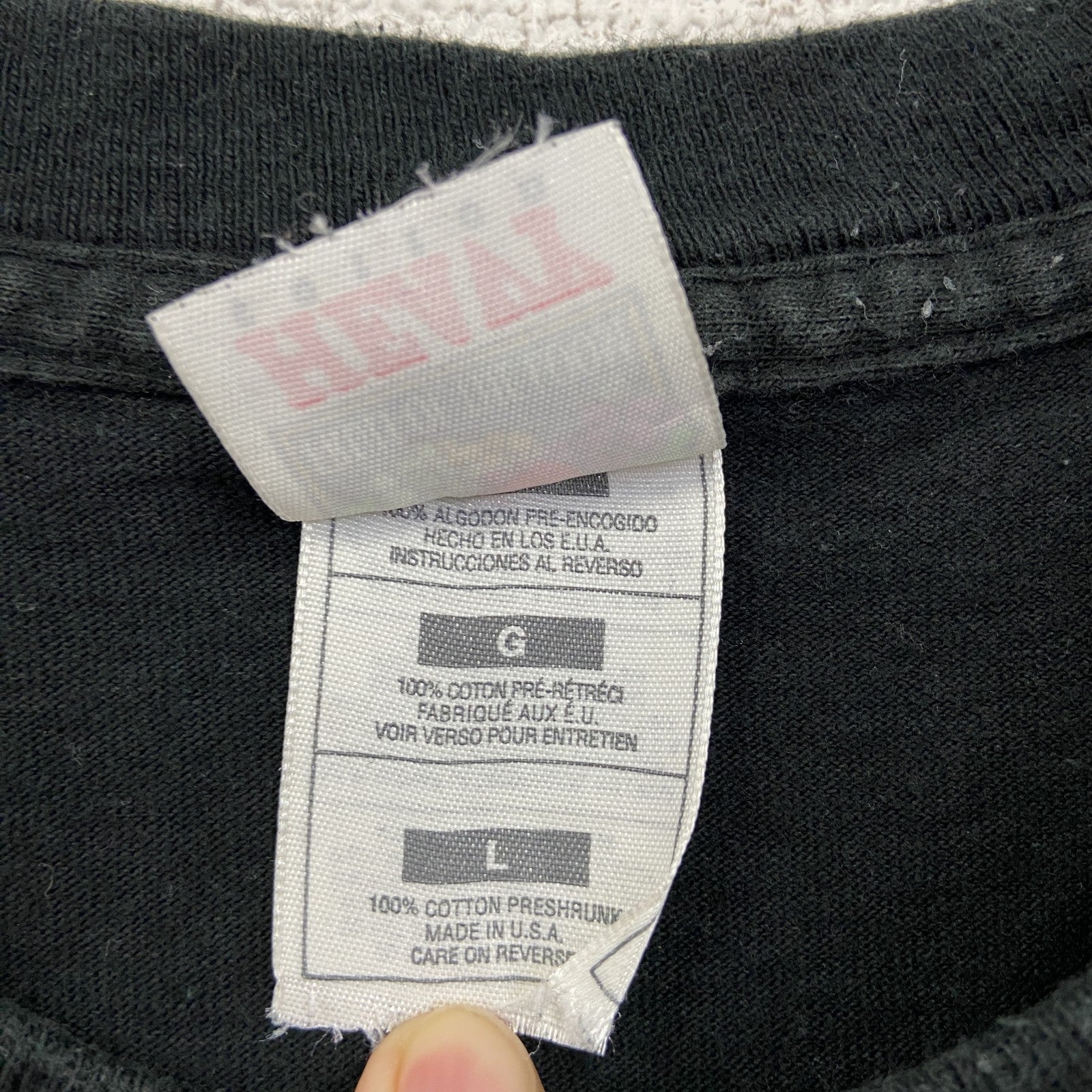 90s　FRUIT OF THE LOOM　フルーツオブザルーム　半袖プリントTシャツ　黒　ブラック　Lサイズ