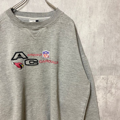 ～90s　PUMA　プーマ　NFL　アリゾナカージナルス　アメフト　刺繍スウェット/トレーナー　グレー　XLサイズ