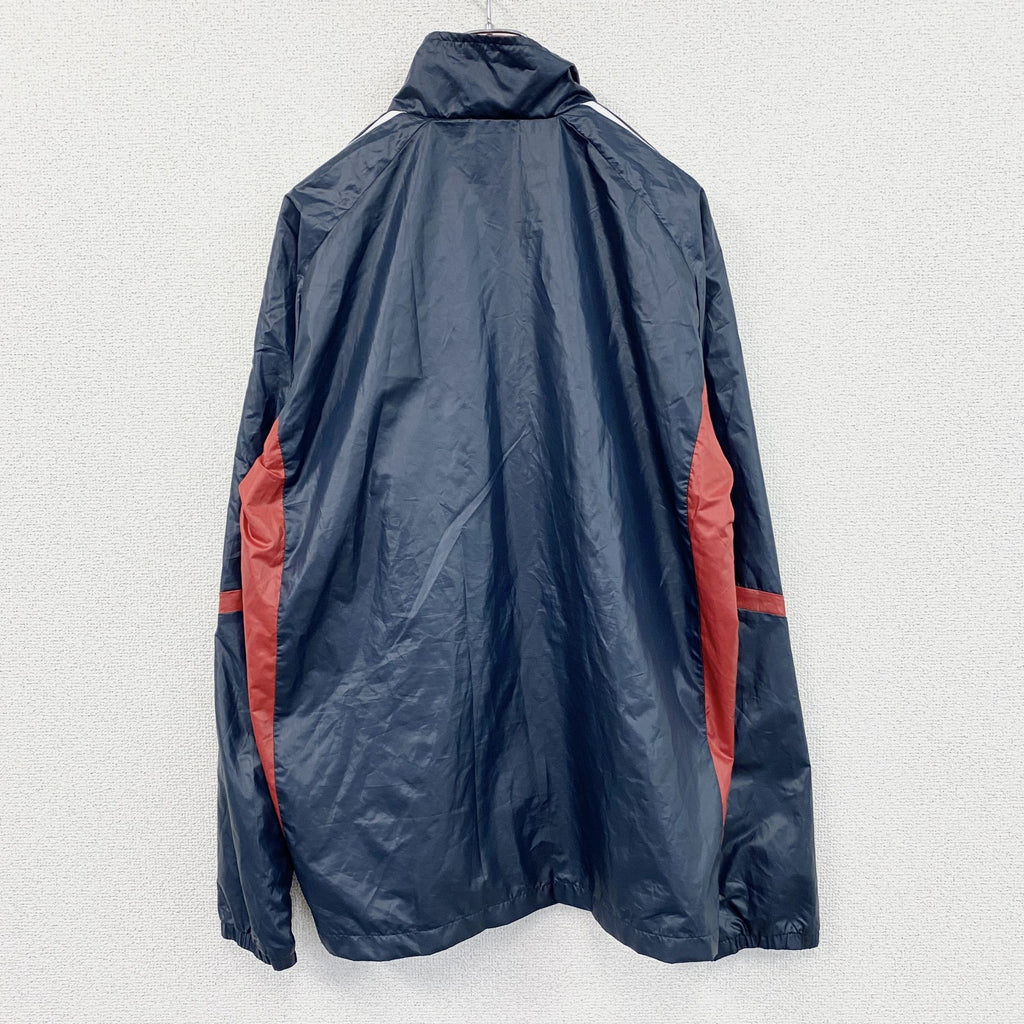 adidas　アディダス　CLIMAPROOF　フルジップジャケット　パフォーマンスロゴ　紺　ネイビー　Oサイズ
