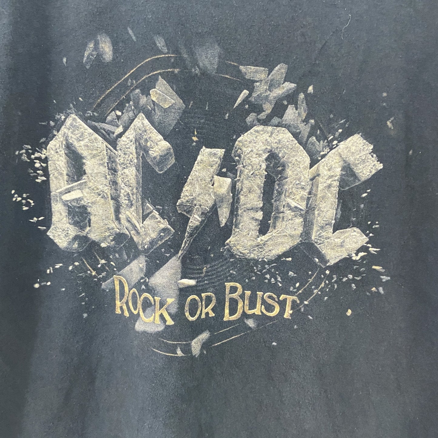 GILDAN　ギルダン　AC DC　半袖Tシャツ　バンドT　3Dプリント　黒　ブラック　XLサイズ