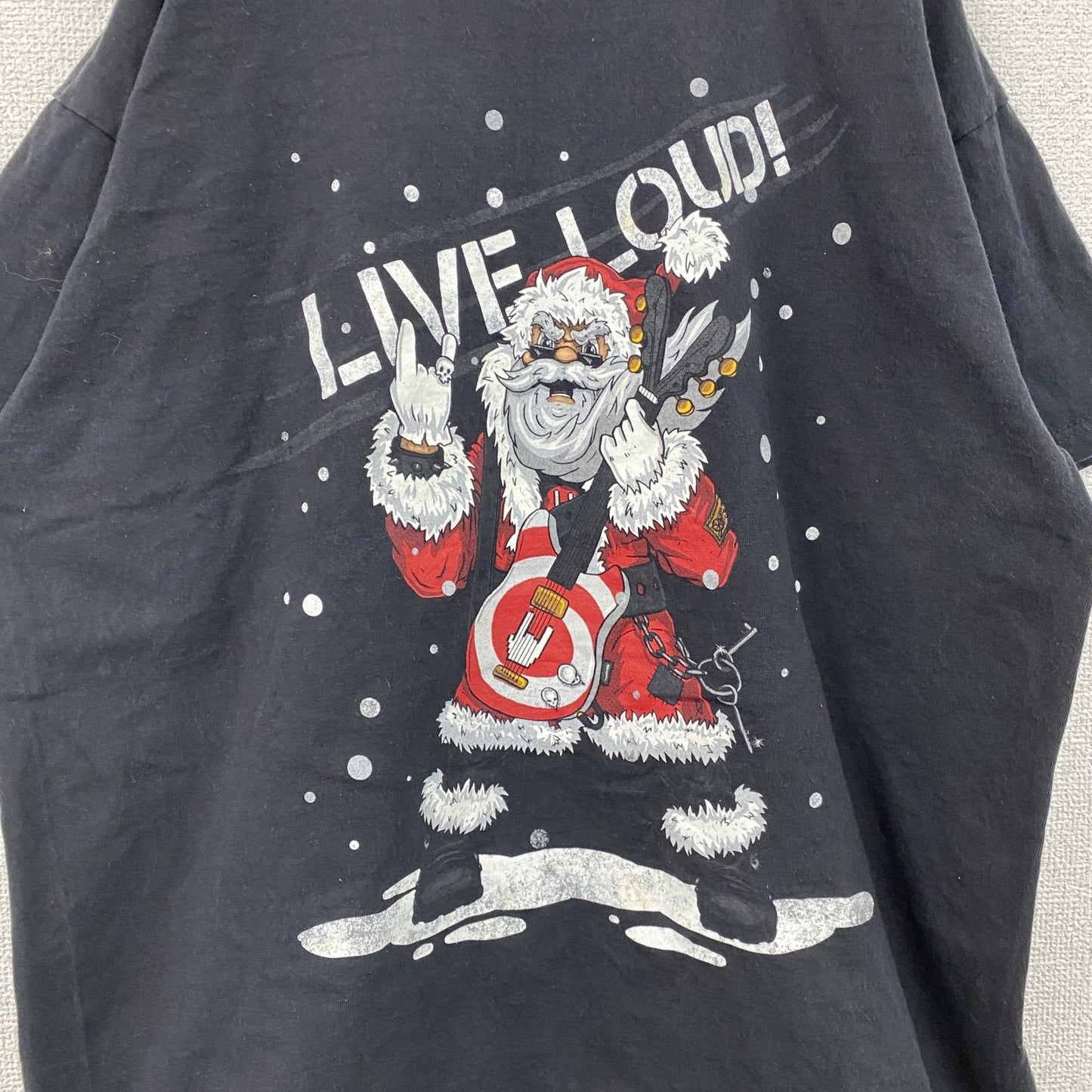 半袖プリントTシャツ　Santa Claus　サンタクロース　黒　ブラック　XLサイズ