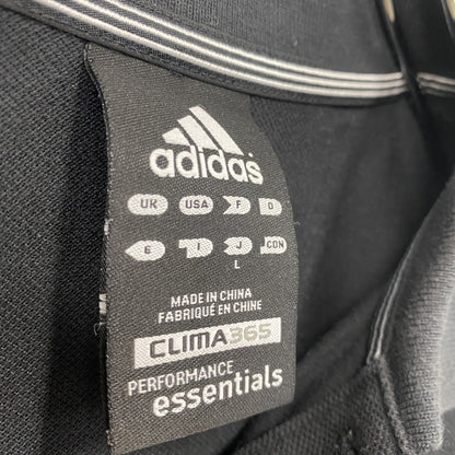 adidas　アディダス　半袖ポロシャツ　パフォーマンスロゴ　黒　ブラック　Lサイズ