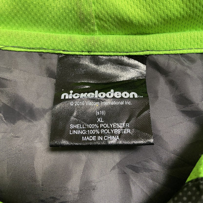 古着 used　nickelodeon　TURTLES　タートルズ　長袖ナイロンジャケット　キャラクター　グレー　緑　XLサイズ