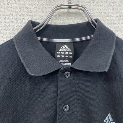adidas　アディダス　半袖ポロシャツ　パフォーマンスロゴ　黒　ブラック　Lサイズ