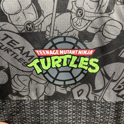古着 used　nickelodeon　TURTLES　タートルズ　長袖ナイロンジャケット　キャラクター　グレー　緑　XLサイズ