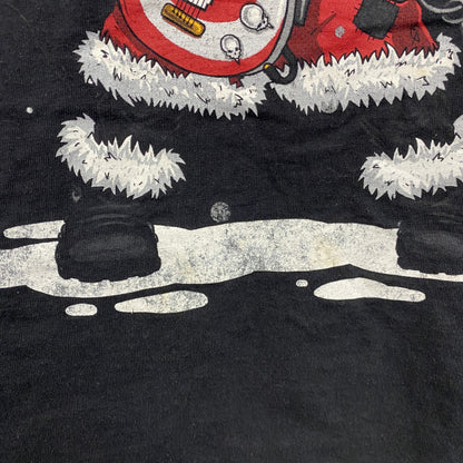 半袖プリントTシャツ　Santa Claus　サンタクロース　黒　ブラック　XLサイズ