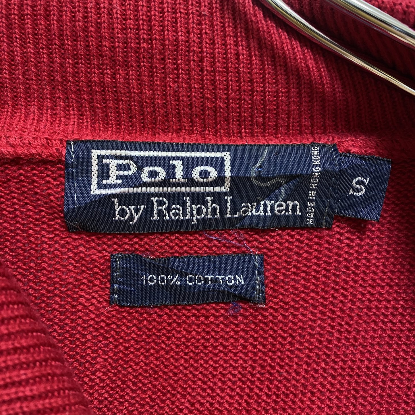 Polo by Ralph Lauren　ポロバイラルフローレン　長袖ポロシャツニット　赤　Sサイズ