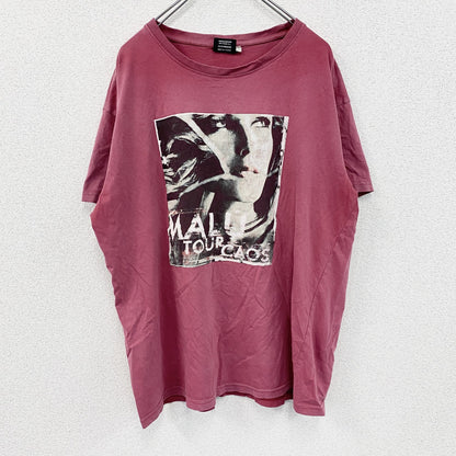 MALU　半袖プリントTシャツ　ピンク　XLサイズ