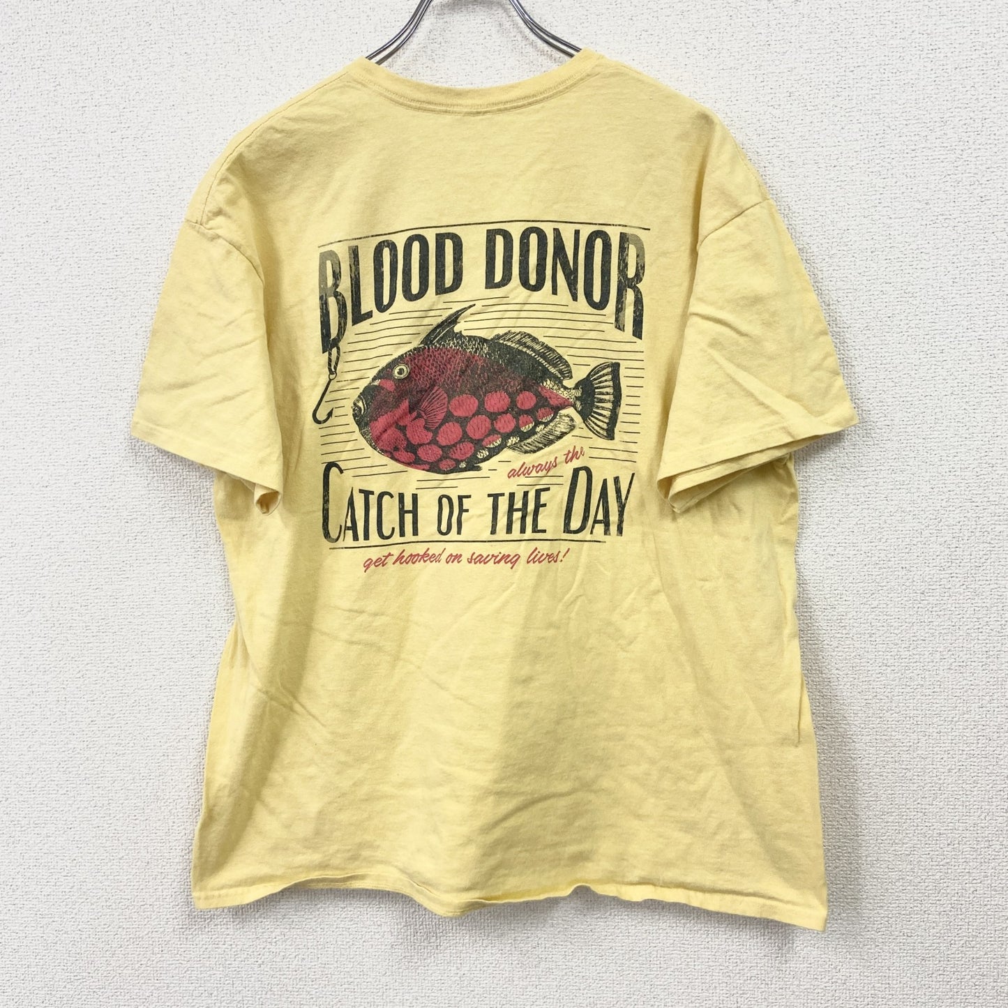 DELTA PRO WEIGHT　半袖プリントTシャツ　熱帯魚　献血　黄色　イエロー　XLサイズ