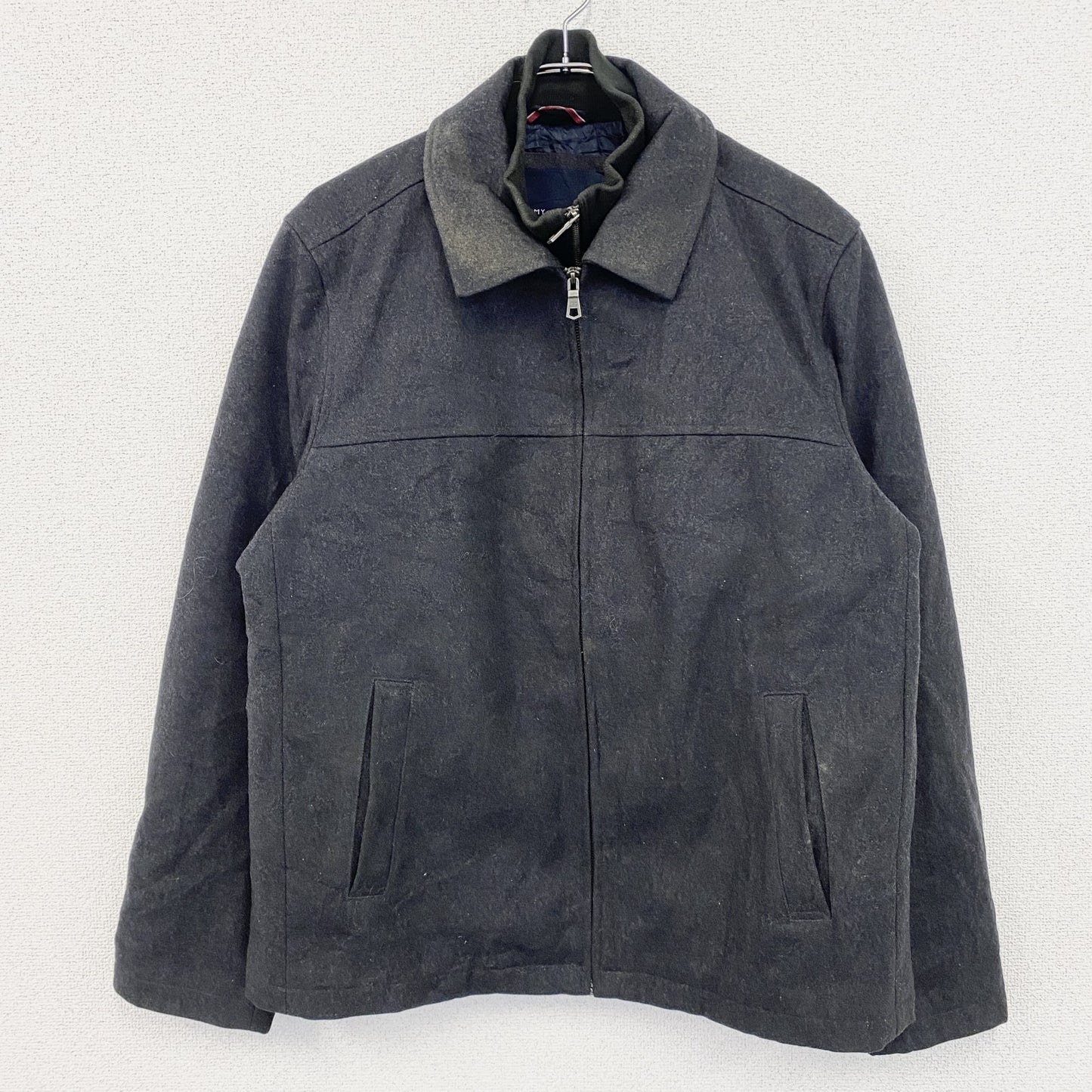 古着 used　TOOMY HILFIGER　トミーヒルフィガー　フルジップブルゾン　灰色　ダークグレー　Lサイズ
