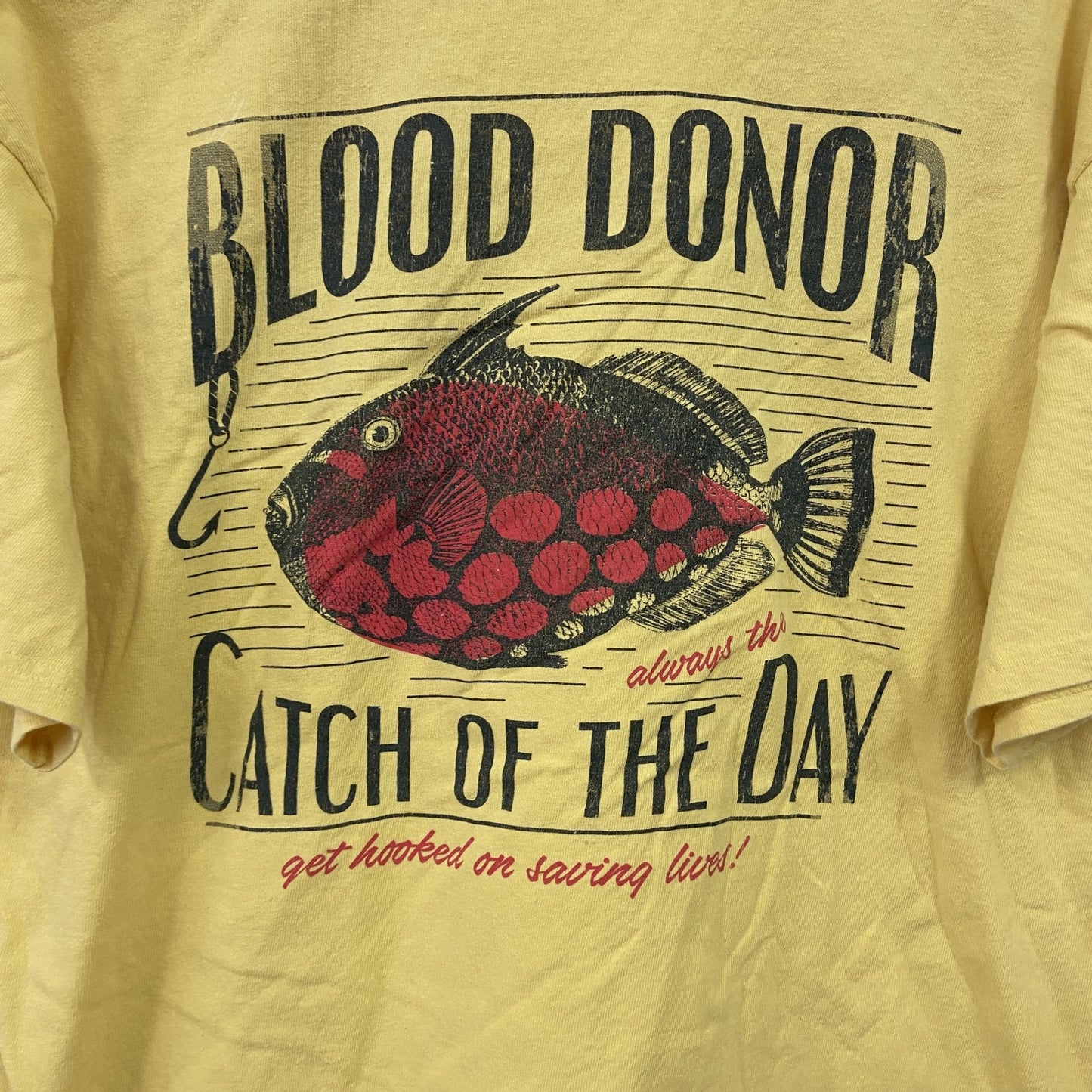 DELTA PRO WEIGHT　半袖プリントTシャツ　熱帯魚　献血　黄色　イエロー　XLサイズ