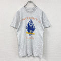 半袖プリントTシャツ　カレッジロゴ　シングルステッチ　霜降りグレー