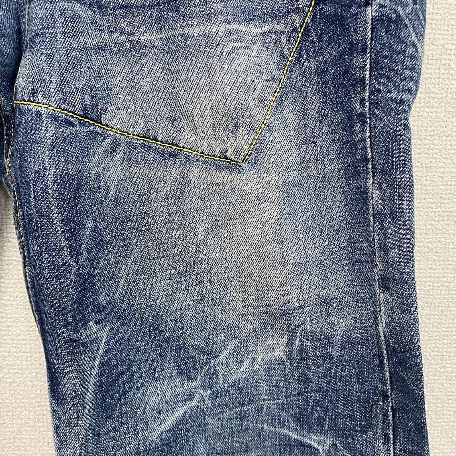 備中倉敷工房　ETERNAL　エターナル　ハーフデニムパンツ/ショートパンツ　ジップフライ　和柄　インディゴ　32サイズ