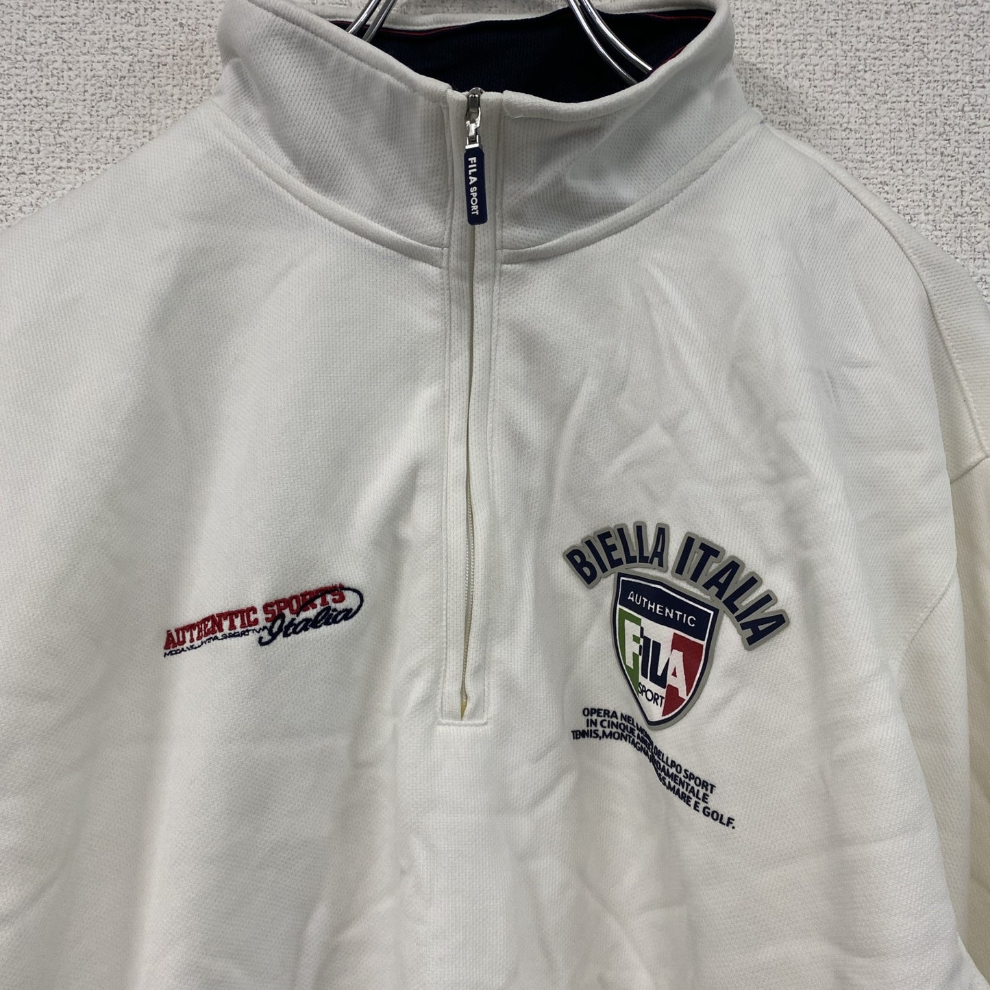 FILA SPORT　フィラ　ハーフジッププルオーバートラックジャケット/ジャージ　白　ホワイト　Lサイズ