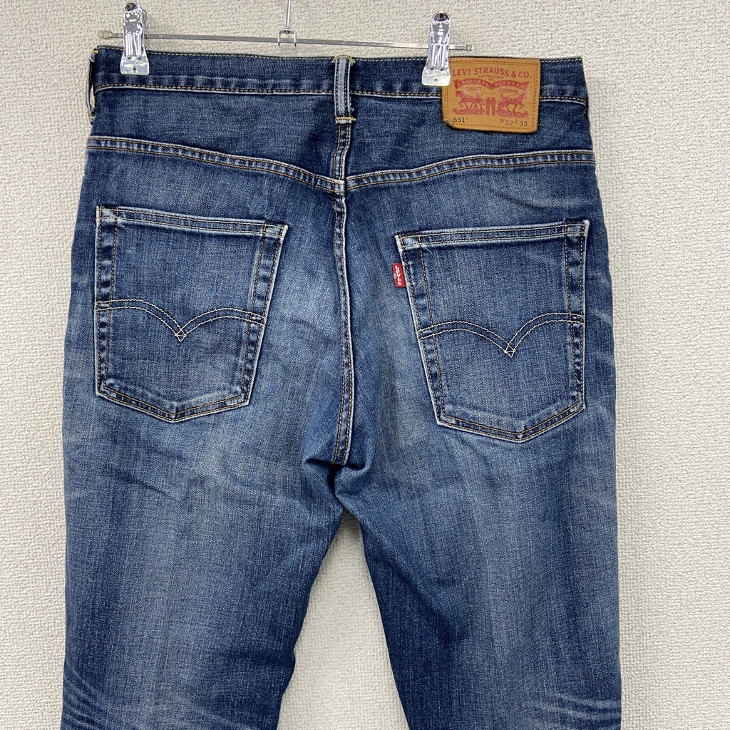 Levi's　リーバイス　551　デニムパンツ/ジーンズ　フェード　縦落ち　鬼ヒゲ　ジップフライ　インディゴ　W32サイズ