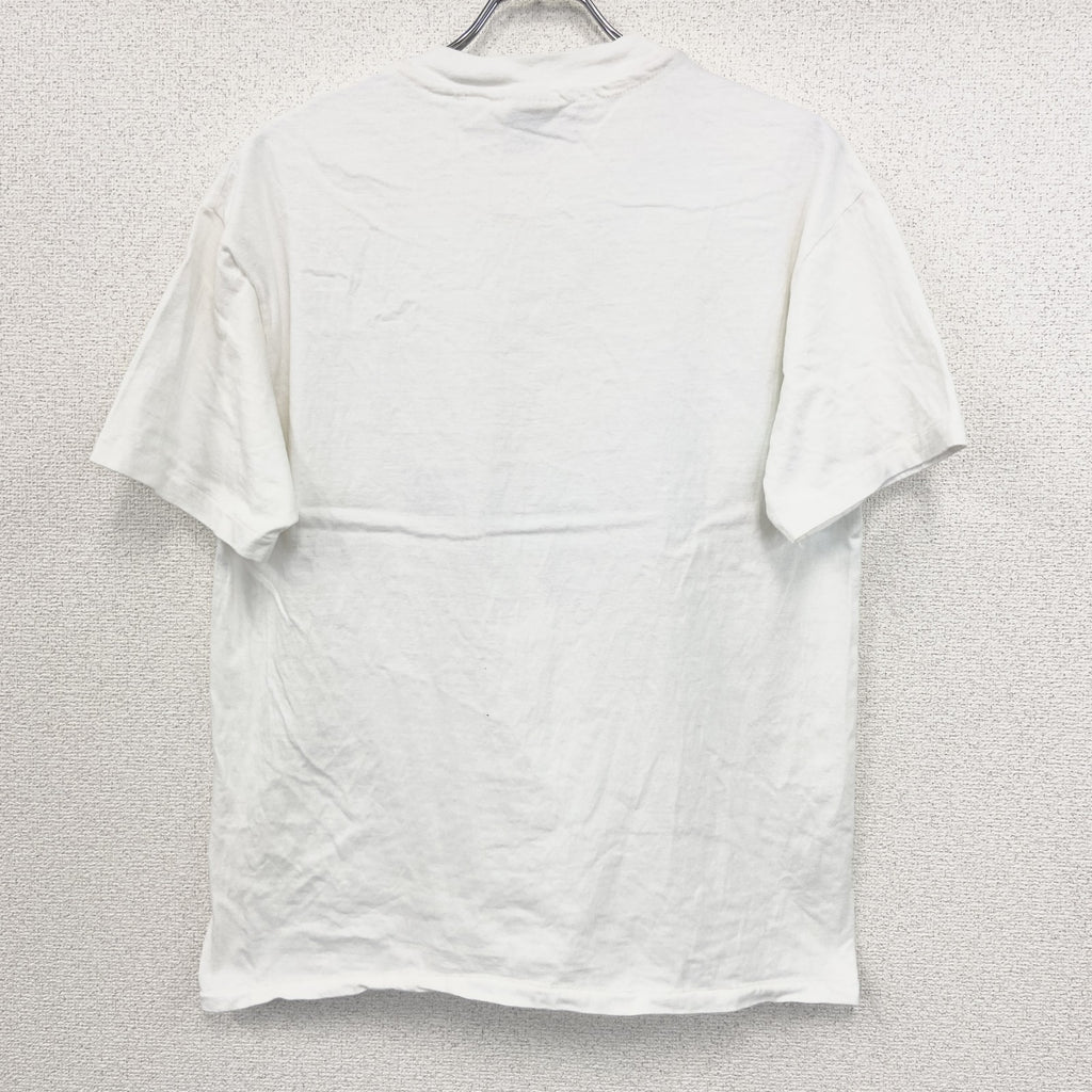 90s　Hanes　ヘインズ　半袖プリントTシャツ　ヴィンテージ　シングルステッチ　白　ホワイト　Lサイズ