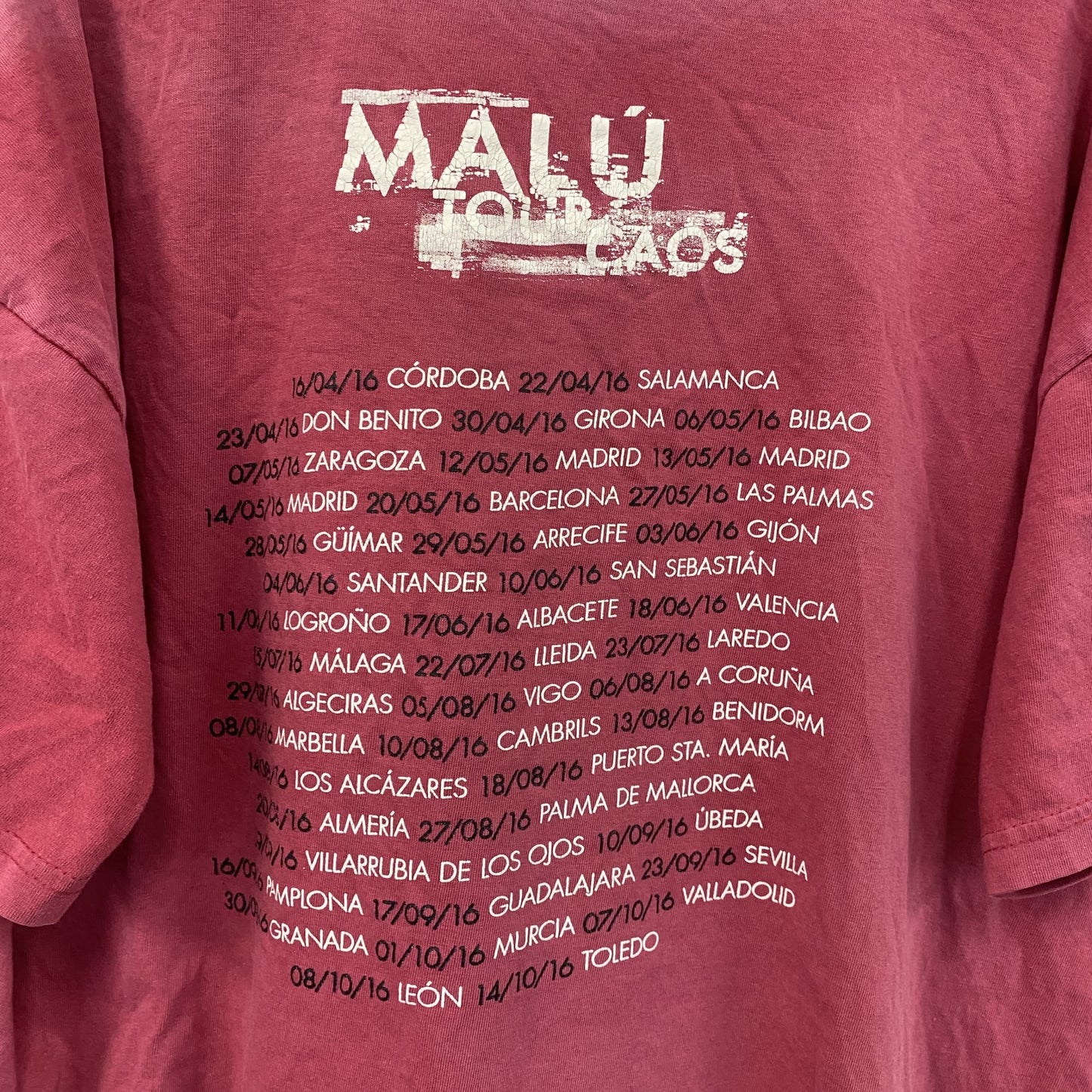 MALU　半袖プリントTシャツ　ピンク　XLサイズ