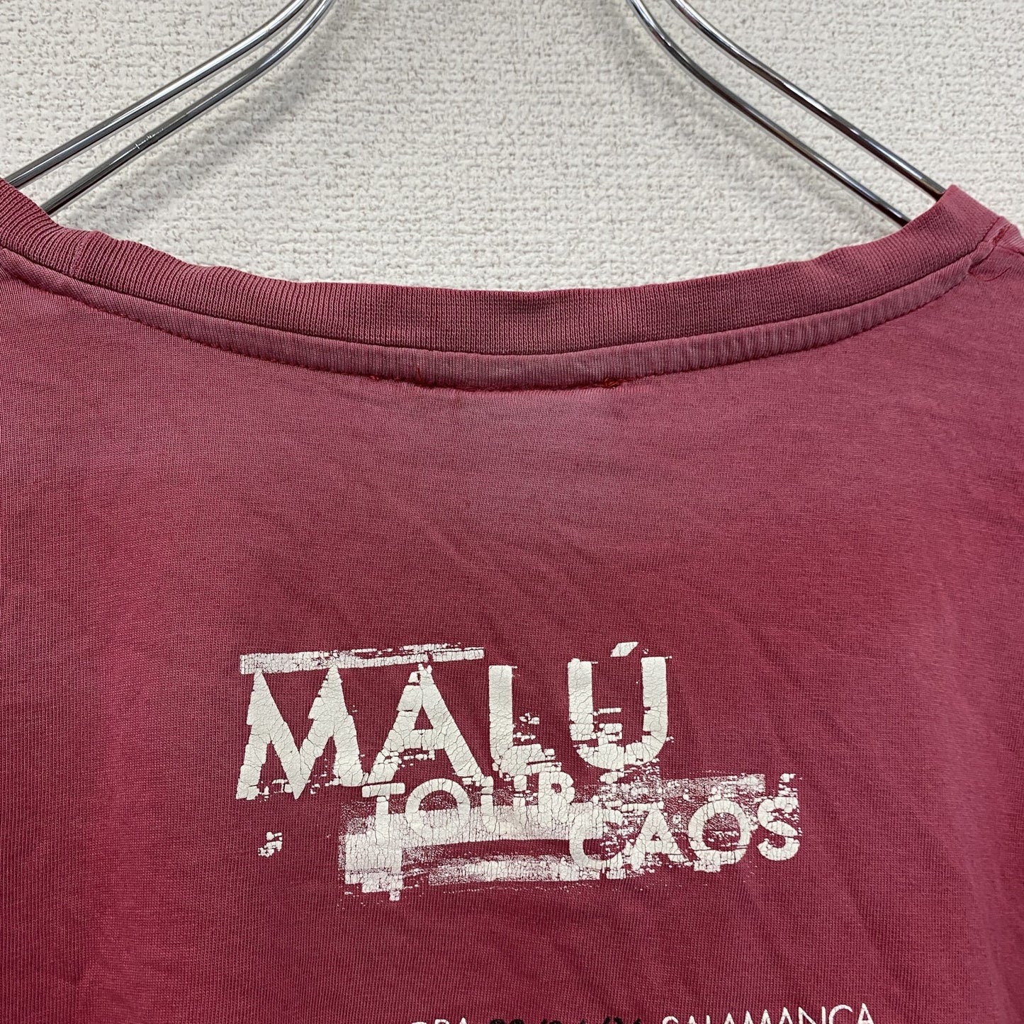 MALU　半袖プリントTシャツ　ピンク　XLサイズ