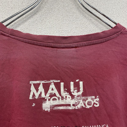 MALU　半袖プリントTシャツ　ピンク　XLサイズ