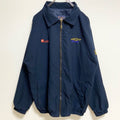 古着 used　McCARTHY　長袖ワンポイント刺繍ブルゾン　ジップアップジャケット　ネイビー　紺　秋冬服　Mサイズ