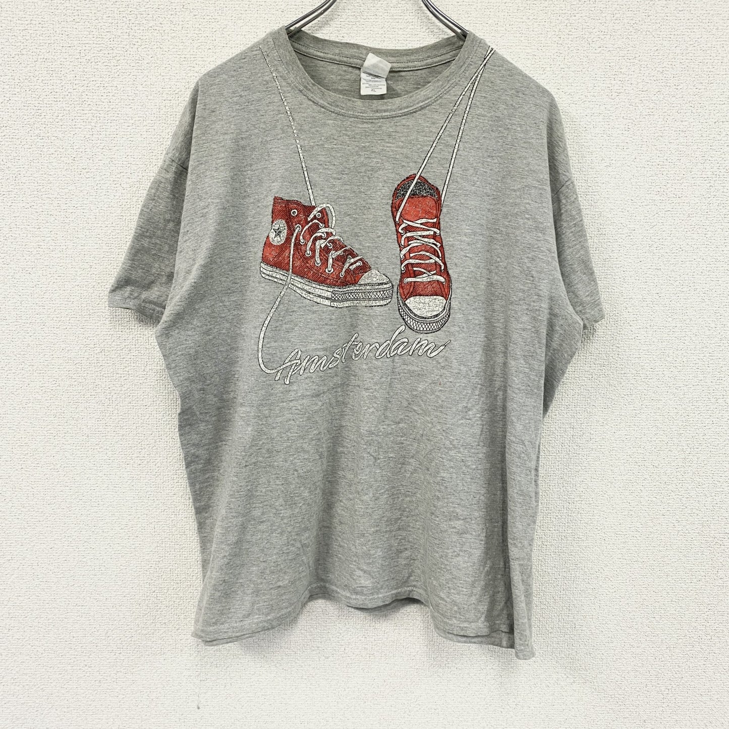 GILDAN　ギルダン　半袖プリントTシャツ　灰色　グレー　XLサイズ