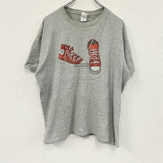 GILDAN　ギルダン　半袖プリントTシャツ　灰色　グレー　XLサイズ