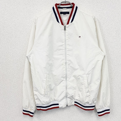 古着 used　TOOMY HILFIGER　トミーヒルフィガー　フルジップナイロンジャケット　白　ホワイト　XLサイズ