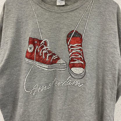 GILDAN　ギルダン　半袖プリントTシャツ　灰色　グレー　XLサイズ