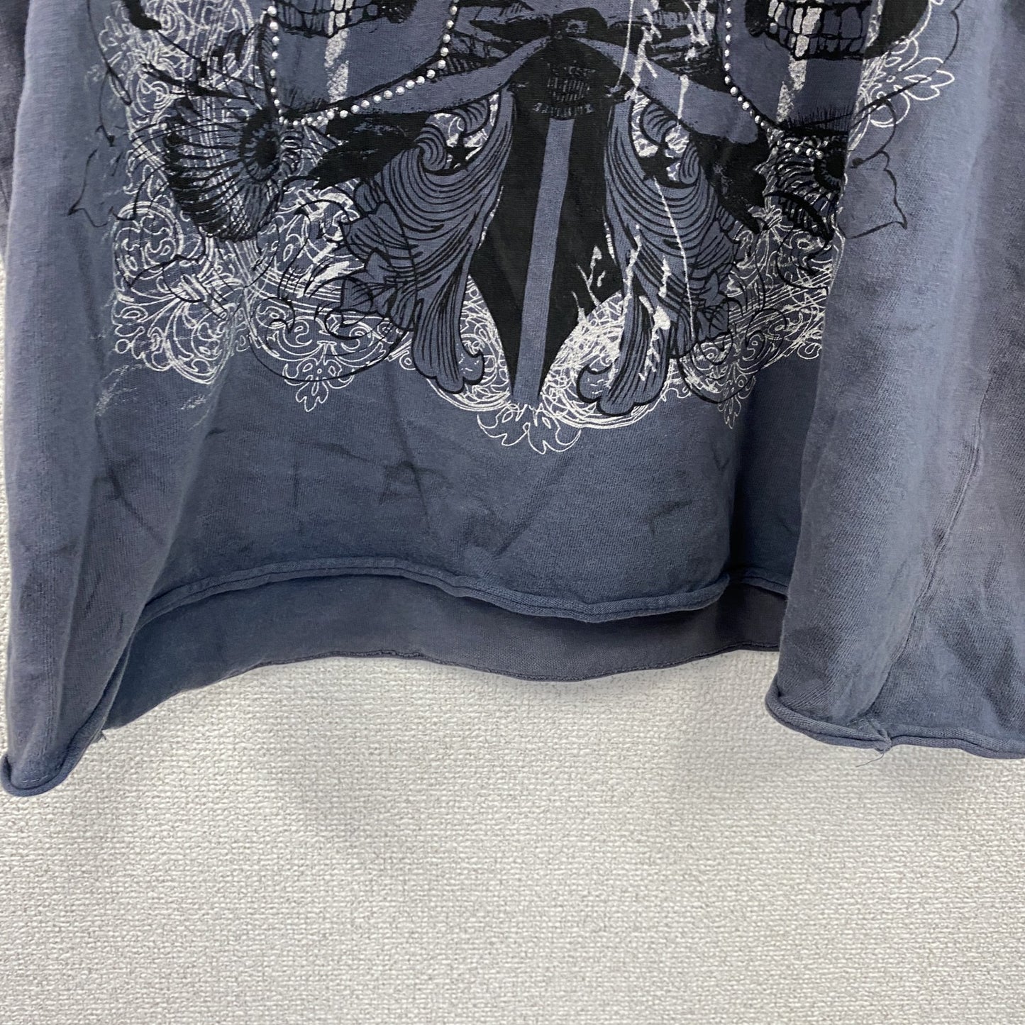 DENIM73　半袖プリントTシャツ　灰色　グレー　XLサイズ