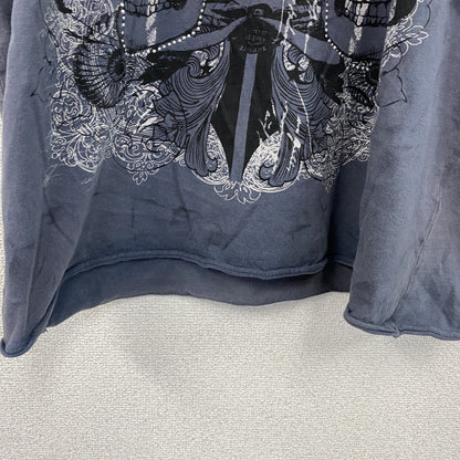 DENIM73　半袖プリントTシャツ　灰色　グレー　XLサイズ